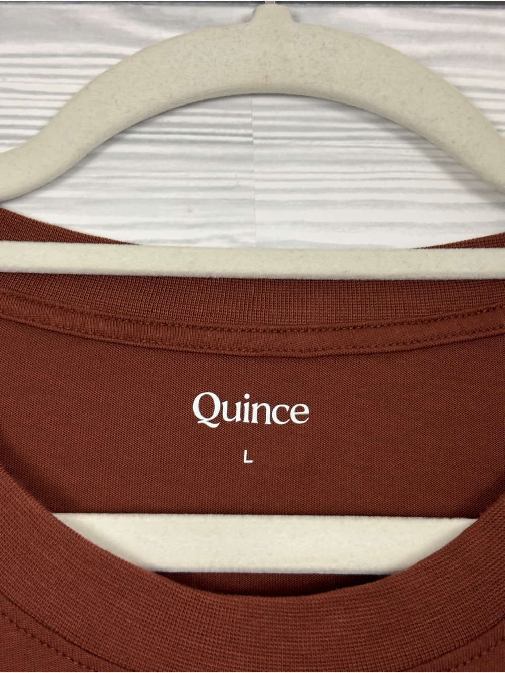 Quince cotton modal long sleeve brown relaxed T-shirt size large - Picture 4 of 5